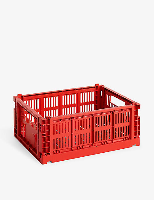 HAY: Colour stackable medium recycled-plastic crate 34cm x 26cm