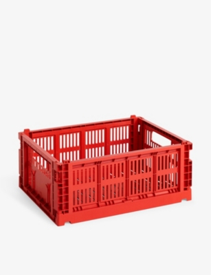 Hay Red Colour Stackable Medium Recycled-plastic Crate 34cm X 26cm