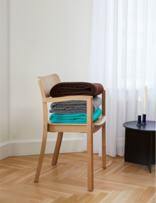 HAY: Mono frayed-edge wool blanket 180cm x 130cm