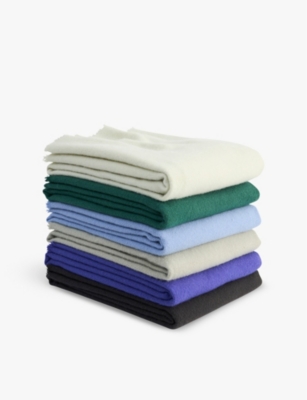 HAY: Mono frayed-edge wool blanket 180cm x 130cm