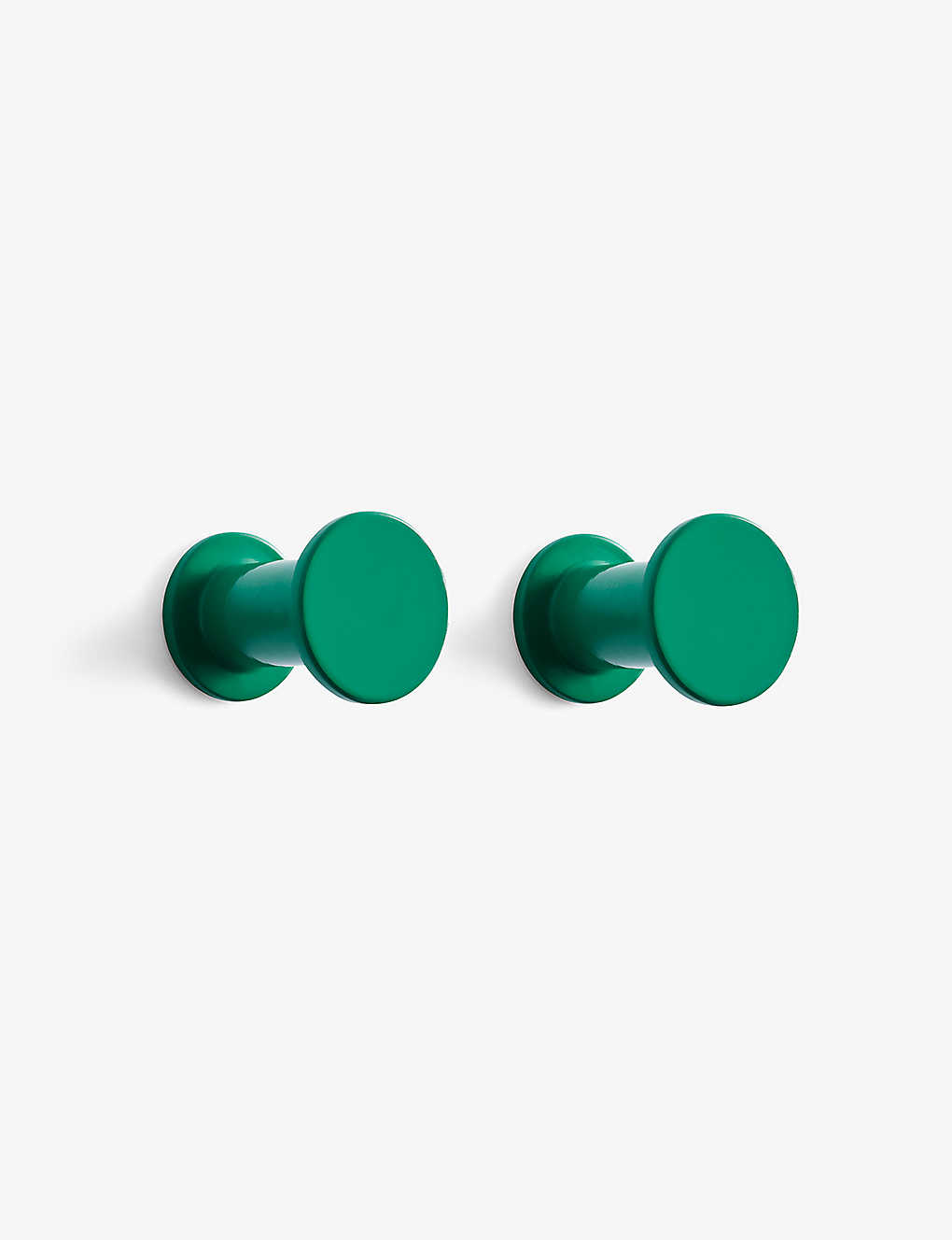 Hay Green Bolt Round Powder Coated-steel Wall Hooks Pack Of Two
