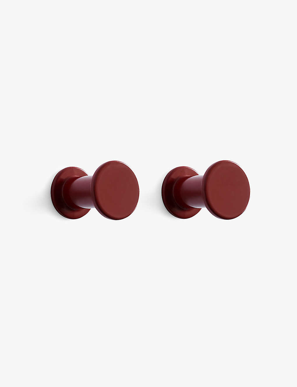Hay Red Bolt Round Powder Coated-steel Wall Hooks Pack Of Two