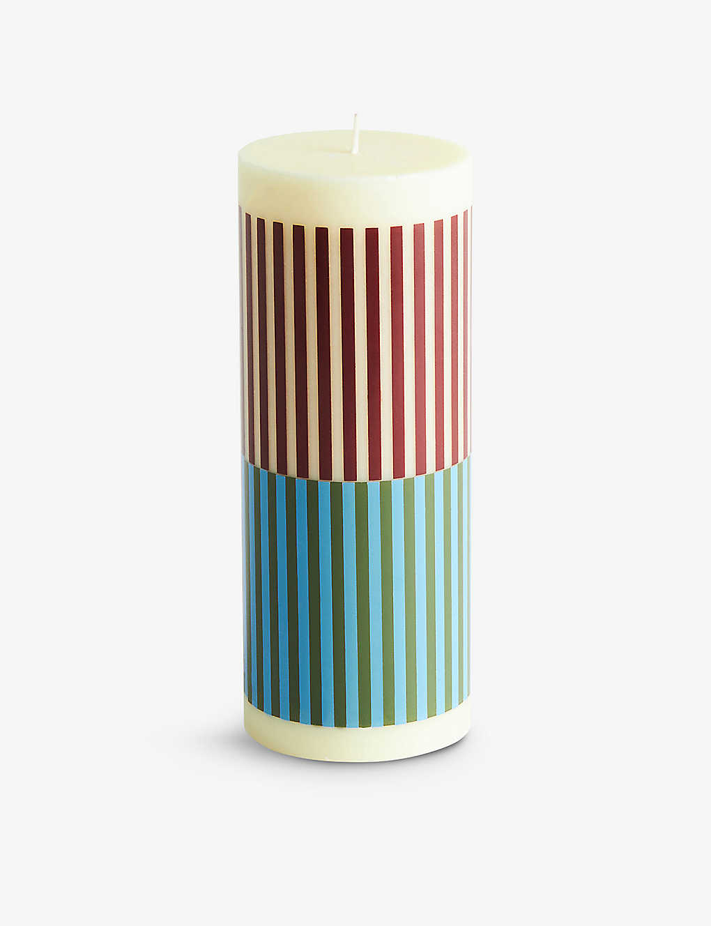 Hay Multicoloured Check-pattern Medium Wax Column Candle 20cm