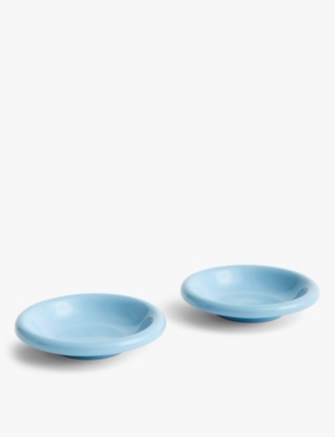 Hay Light Blue Barro Round Terracotta Bowls Set Of Two