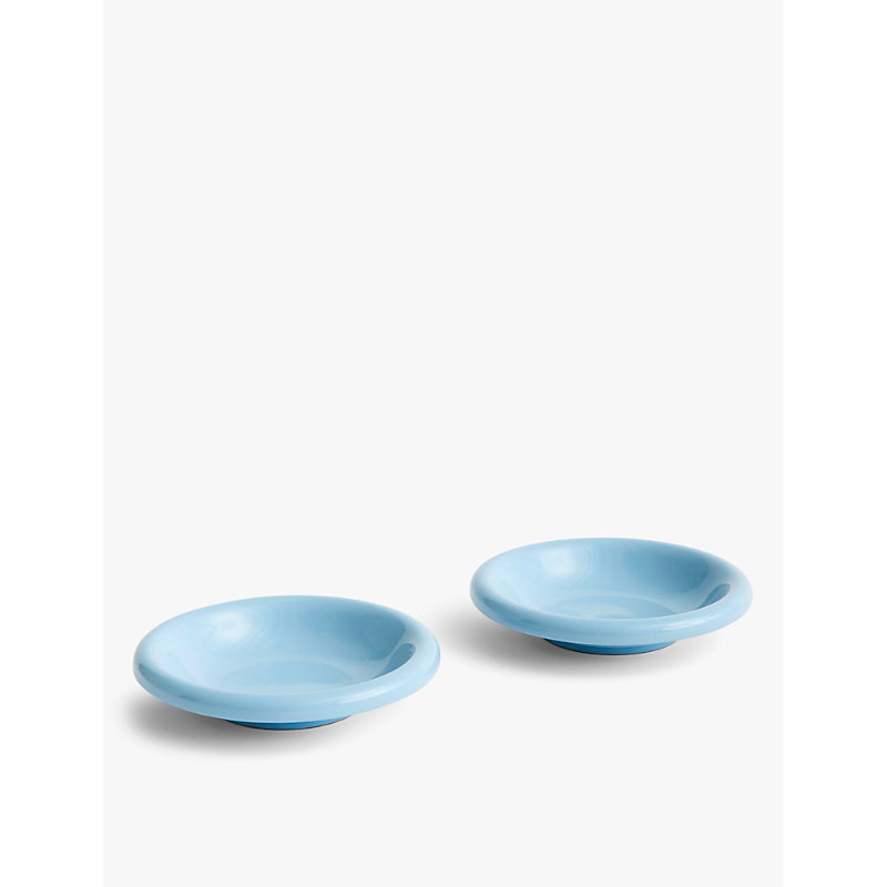 Hay Light Blue Barro Round Terracotta Bowls Set Of Two