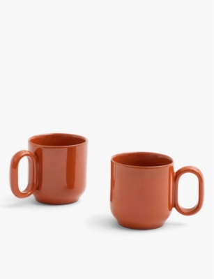 Hay Natural Barro Round-handle Terracotta Mugs Set Of Two