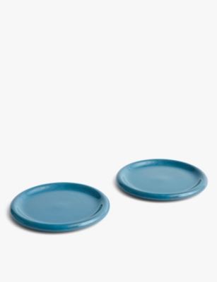 Hay Dark Blue Barro Round Terracotta Plates Set Of Two