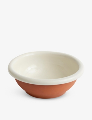 HAY: Barro large striped terracotta salad bowl 21cm