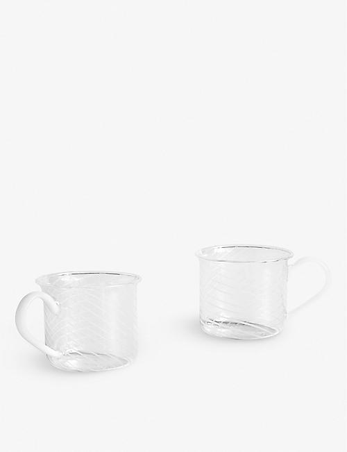 HAY: Tinted round-handle borosilicate-glass mugs set of two