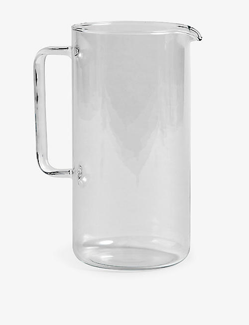 HAY: Borosilicate large square-handle glass jug 23cm