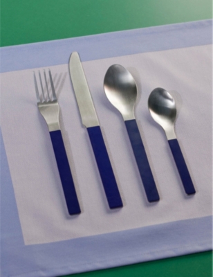 HAY DARK BLUE MVS SQUARE-HANDLE STAINLESS-STEEL CUTLERY SET 