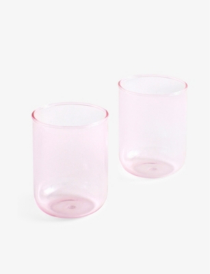Hay Pink Tint Borosilicate-glass Tumblers Set Of Two