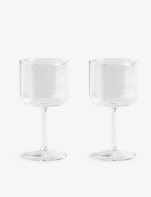 Hay Clear Tint Borosilicate-glass Wine Glasses Set Of Two