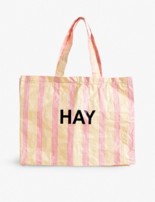 HAY: Candy Stripe medium plastic shopping bag