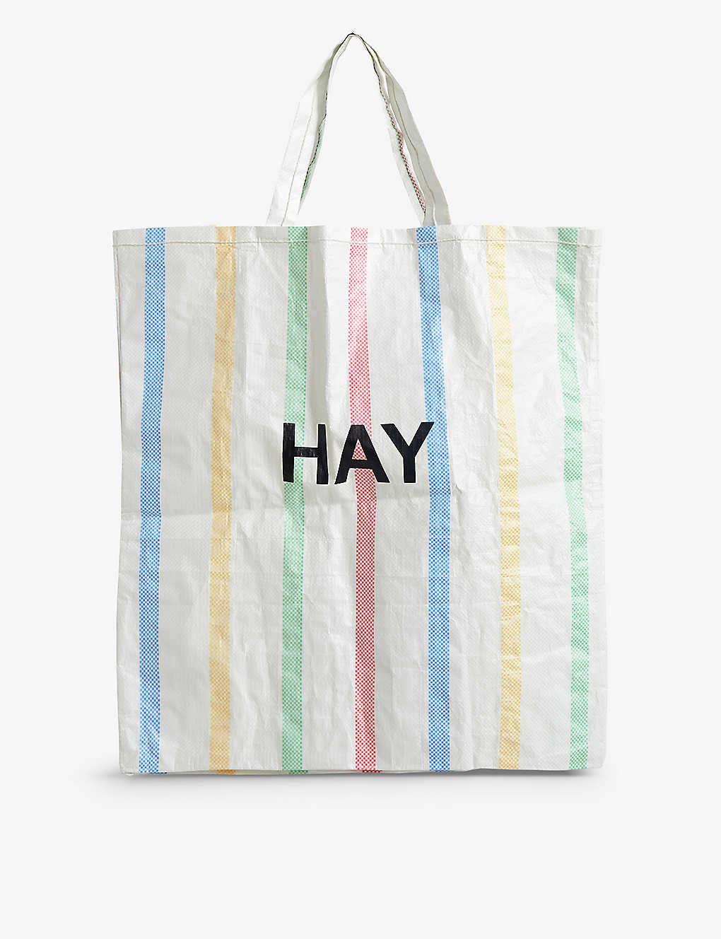 Hay Womens Multi Candy Stripe Xl Plastic Shopping Bag