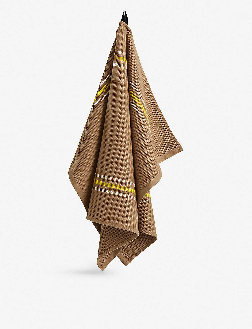 Hay Canteen Striped Cotton Tea Towel In Beige And Yellow?
