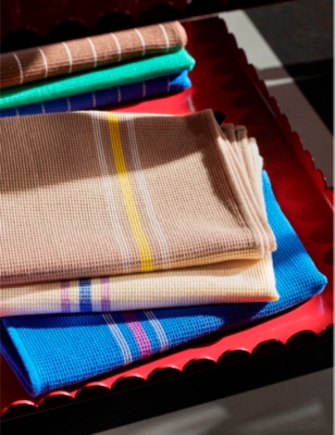 Canteen striped cotton tea towel