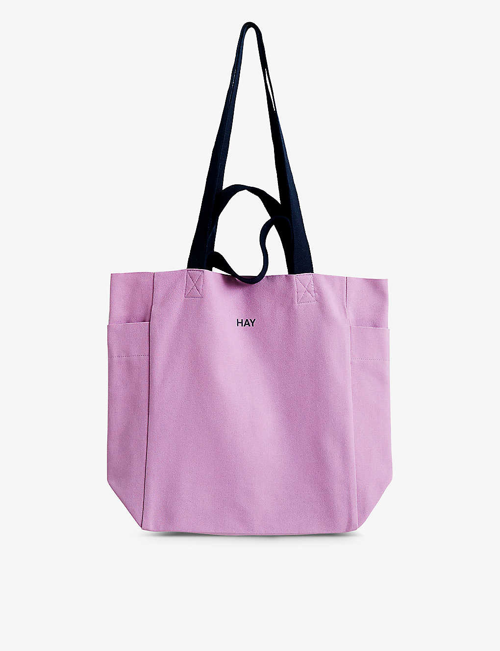 Hay Womens Cool Pink Everyday Logo Text-print Organic-cotton Tote Bag