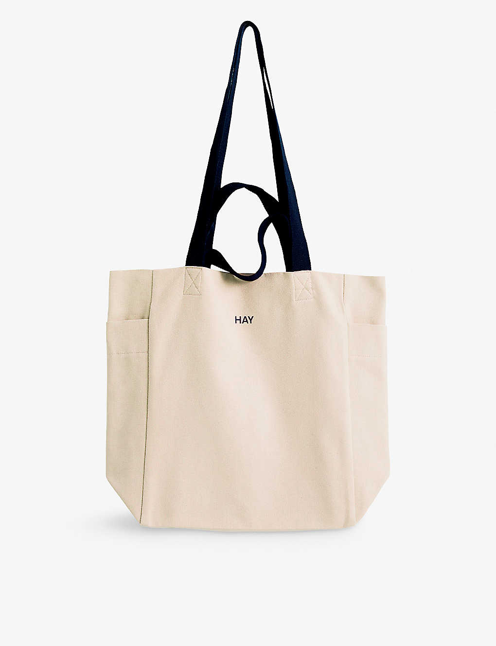 Hay Womens Natural Everyday Logo Text-print Organic-cotton Tote Bag
