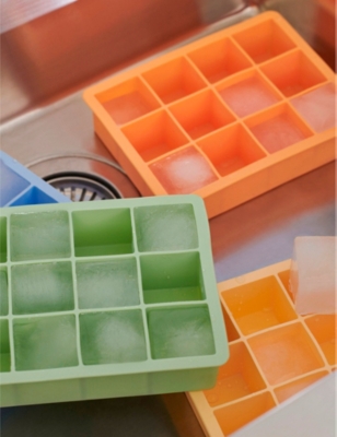 HAY PEACH SQUARE XL SILICONE ICE CUBE TRAY 