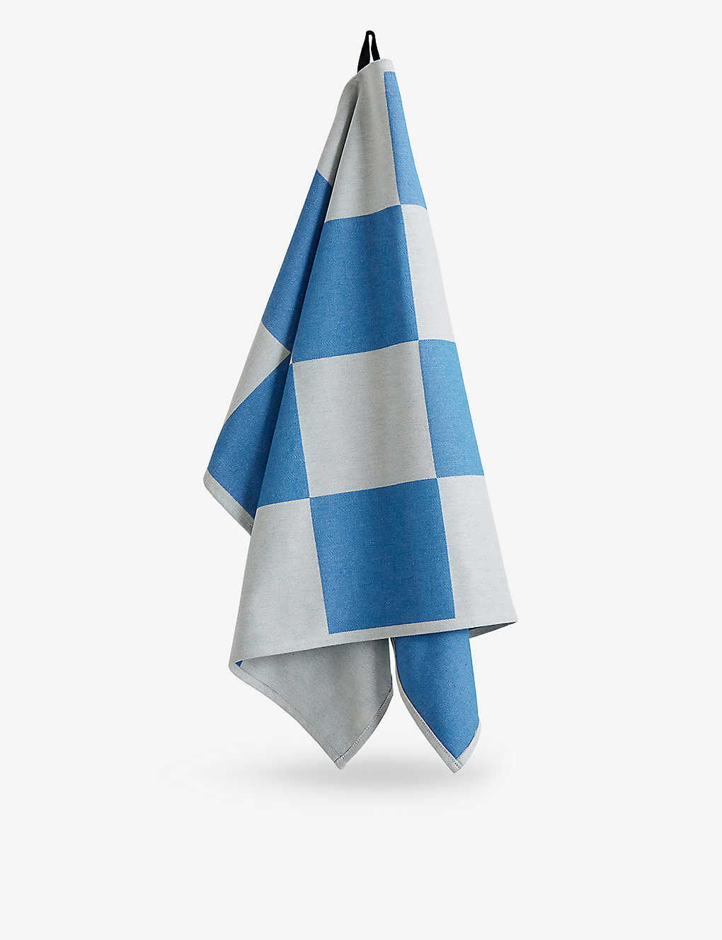 Hay Blue Katsura Check-pattern Organic-cotton Tea Towel