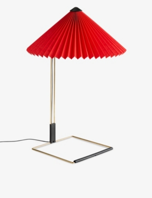 HAY: Inga Sempé Matin pleated-shade brass table lamp 38cm