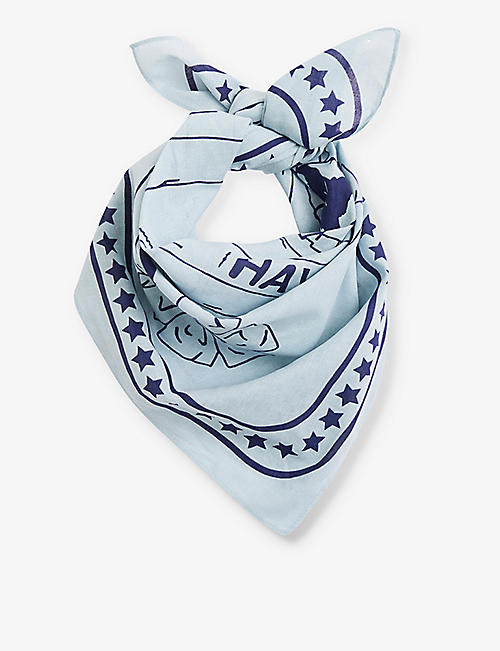 HAY: Graphic-print cotton dog scarf 55cm x 55cm