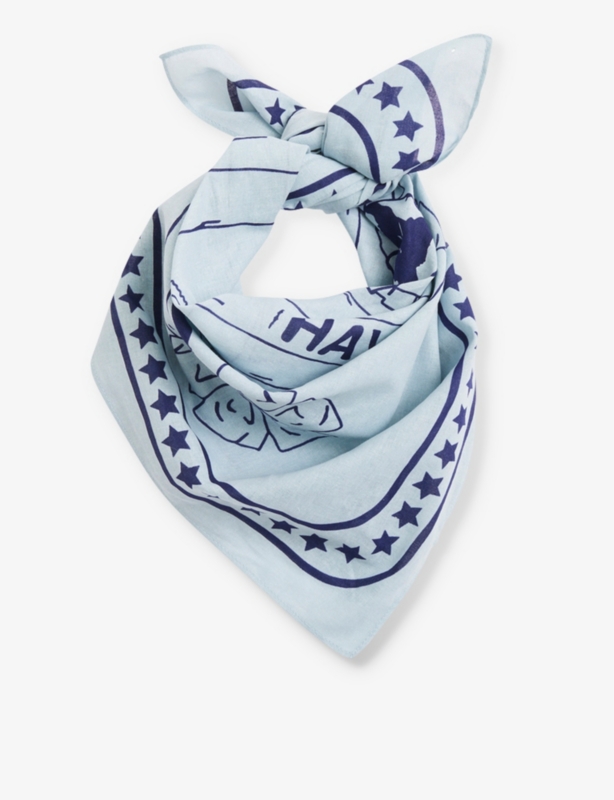 Graphic-print cotton dog scarf 55cm x 55cm