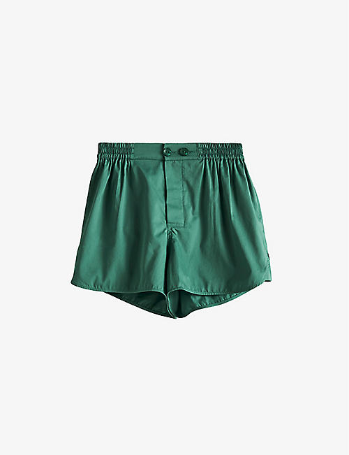 HAY: Outline contrast-trim organic-cotton pyjama shorts