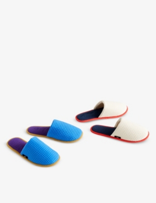 HAY: Waffle-texture cotton-blend slippers