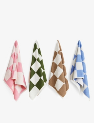 HAY: Check-pattern cotton hand towel