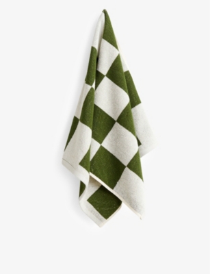 HAY: Check-pattern cotton hand towel