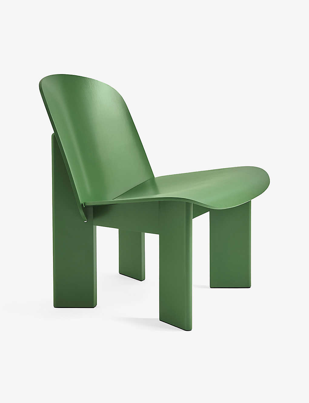 Hay Green Lacquered Beech Andreas Bergsaker Chisel Wooden Lounge Chair