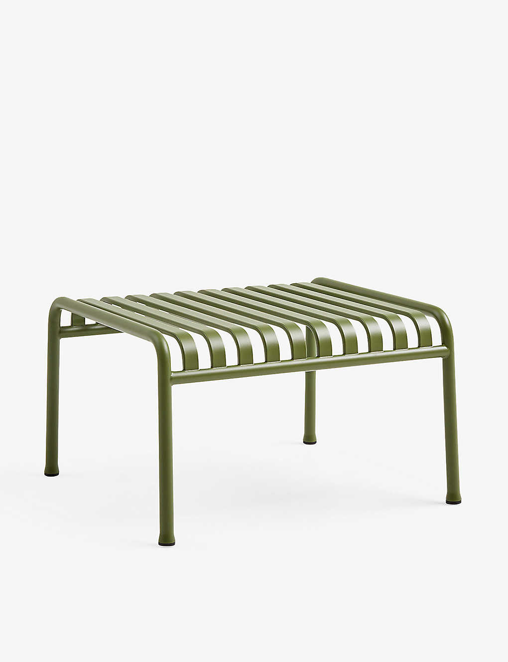 Hay Olive Palissade Powder-coated Steel Ottoman In Green