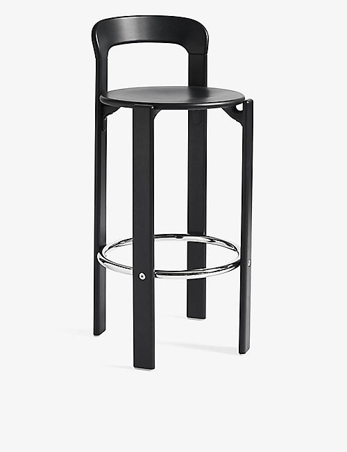 HAY: Rey wood and metal bar stool