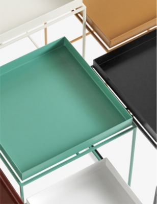 Tray large cube powder-coated steel tray table 60cm