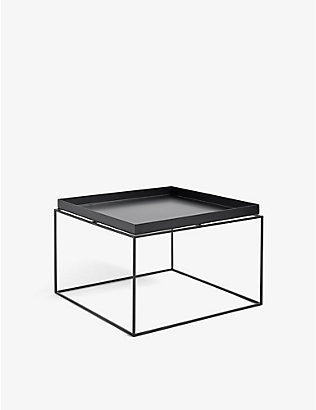 HAY: Tray large cube powder-coated steel tray table 60cm