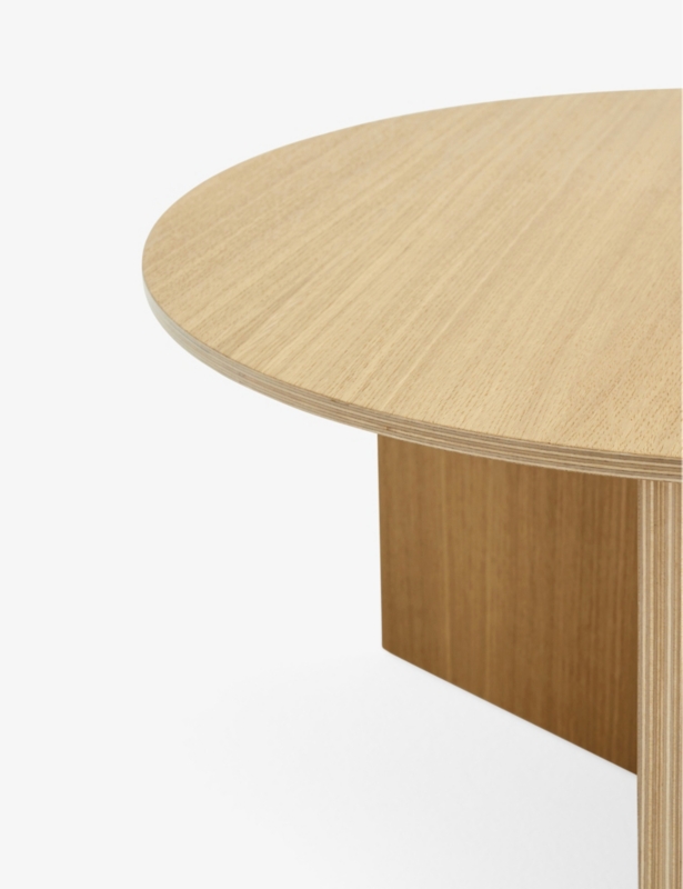 Slit round power-coated steel side table 35.5cm