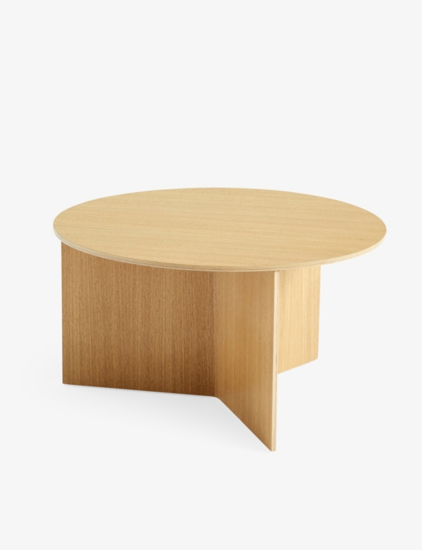 Slit round power-coated steel side table 35.5cm