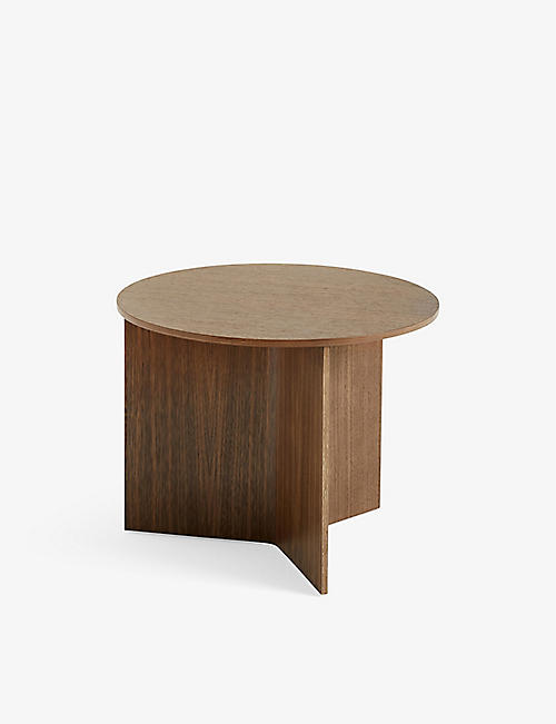 HAY: Slit round power-coated steel side table 35.5cm