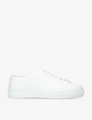 DOUCALS: Tumblet panelled leather low-top trainers