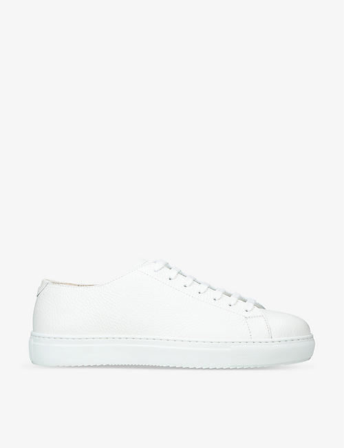 DOUCALS: Tumblet panelled leather low-top trainers