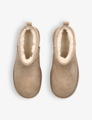 Ugg Classic Ultra Mini 1135092-san Platform Boots Women Sand Suede Comfort Ankle In Beige