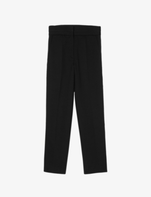 SANDRO: Straight-leg high-rise stretch-woven trousers