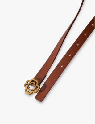 MAJE: Logo-buckle leather belt