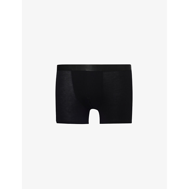 Cdlp Mens Black Branded-waistband Supportive-panel Stretch-jersey Boxers