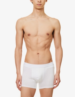 Shop Cdlp Men's White Branded-waistband Supportive-panel Stretch-jersey Boxers