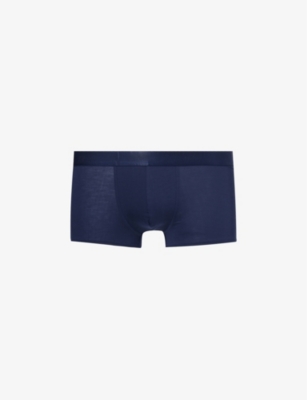 Cdlp Mens Navy Blue Branded-waistband Supportive-panel Stretch-jersey Trunks