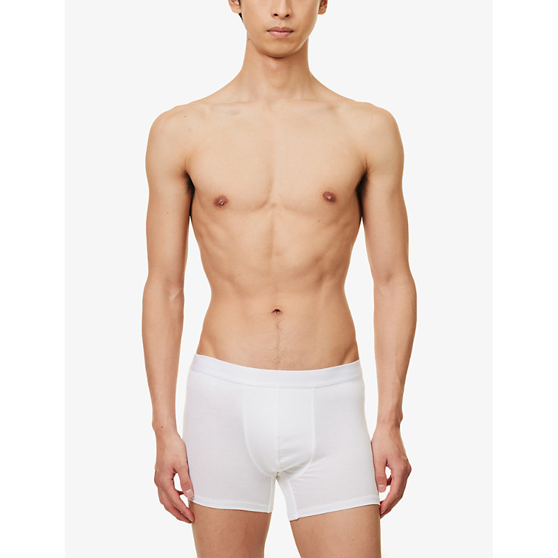 Shop Cdlp Men's White Logo-waistband Pack Of Three Stretch-jersey Boxers