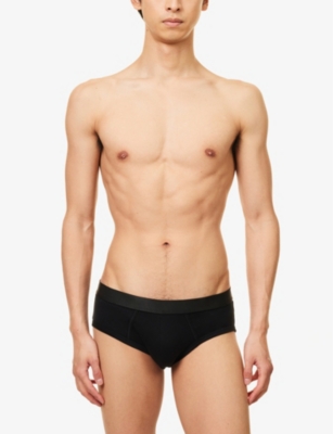 Shop Cdlp Men's Black Pack Of Three Branded-waistband Supportive-panel Stretch-jersey Briefs